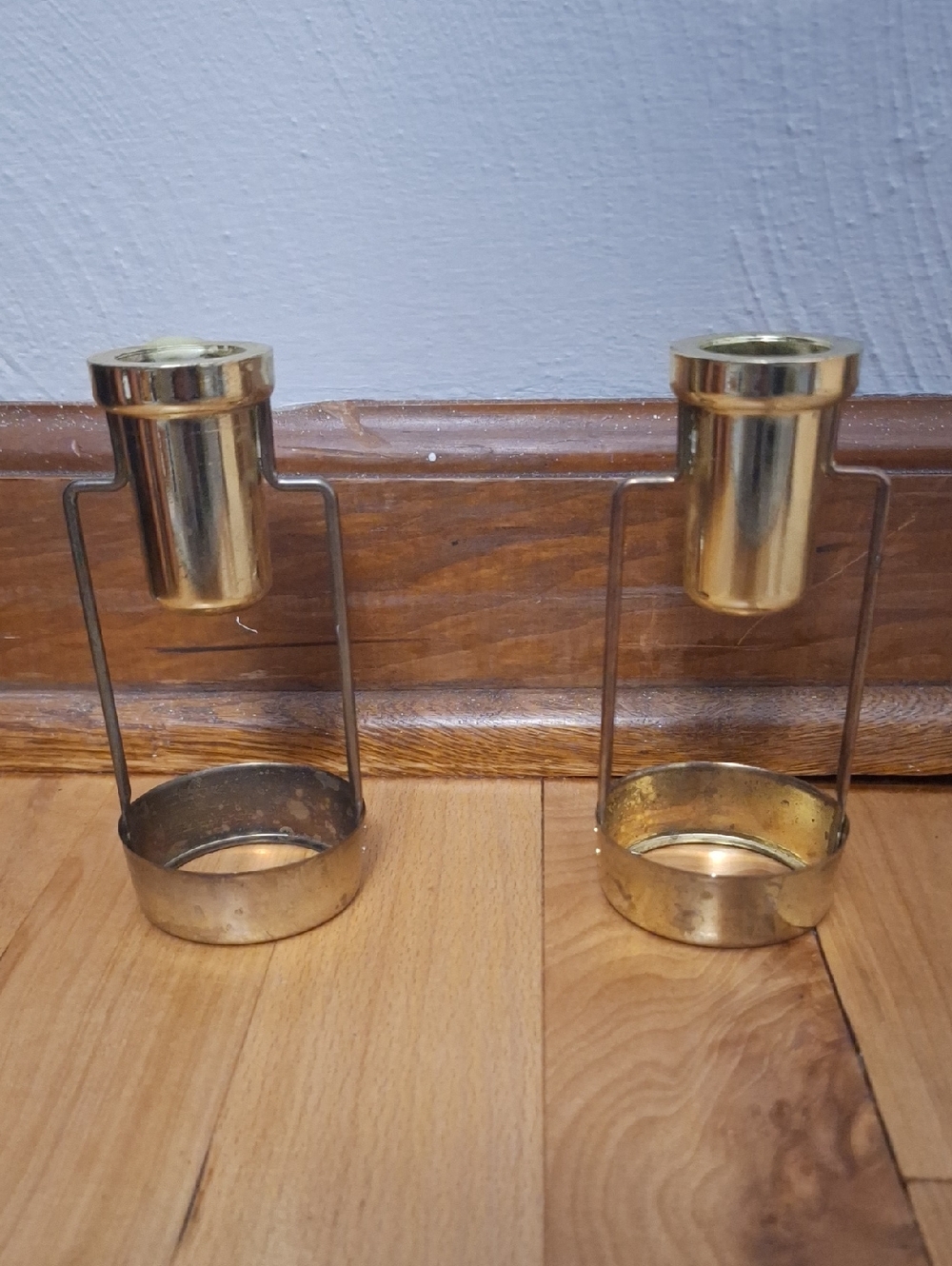 Brass Candle Holders - Pair